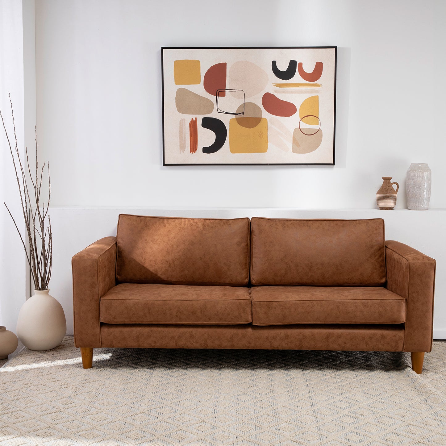 New Sofá Claro Cuero Bonded