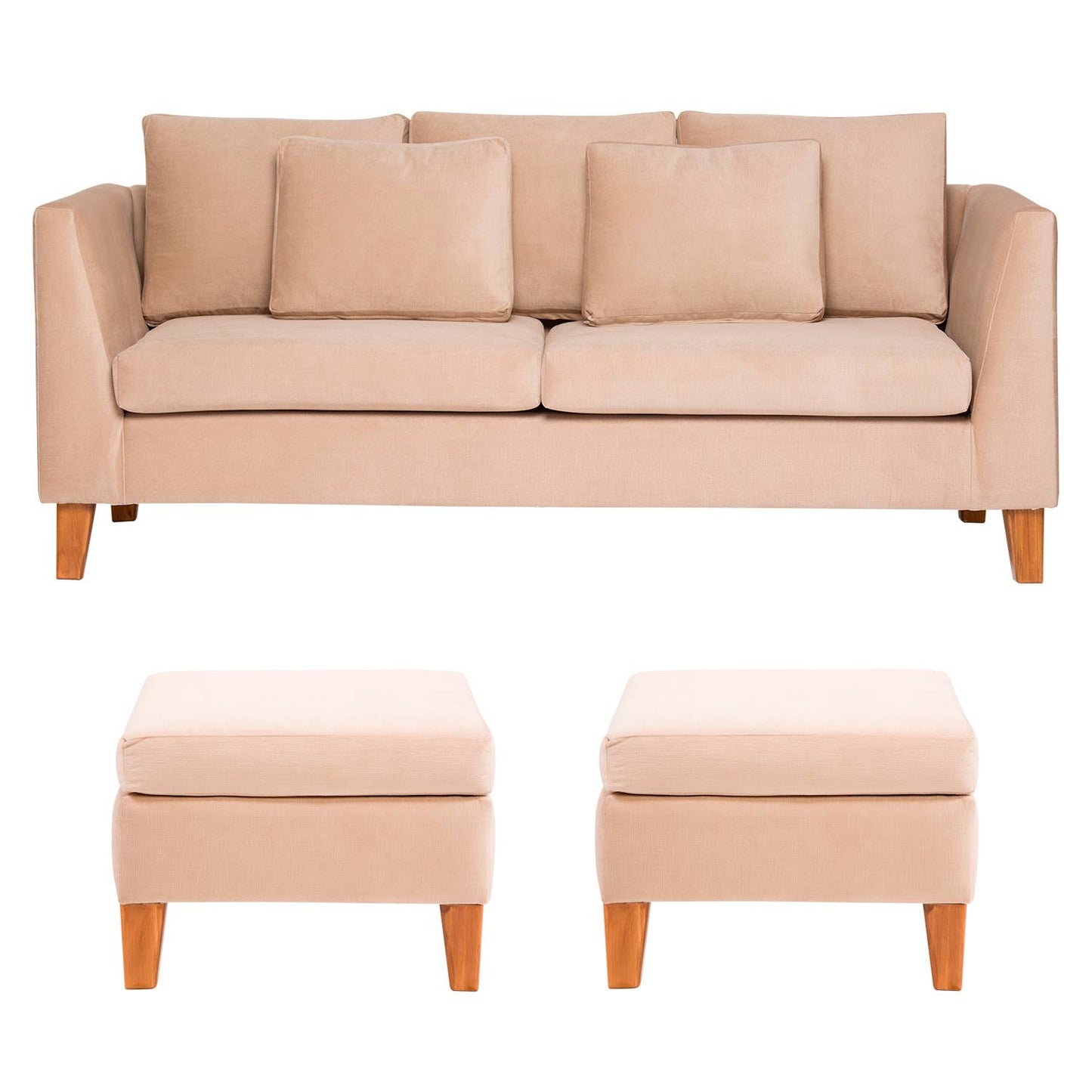 Sofá 3C + 2 Pouf Estocolmo