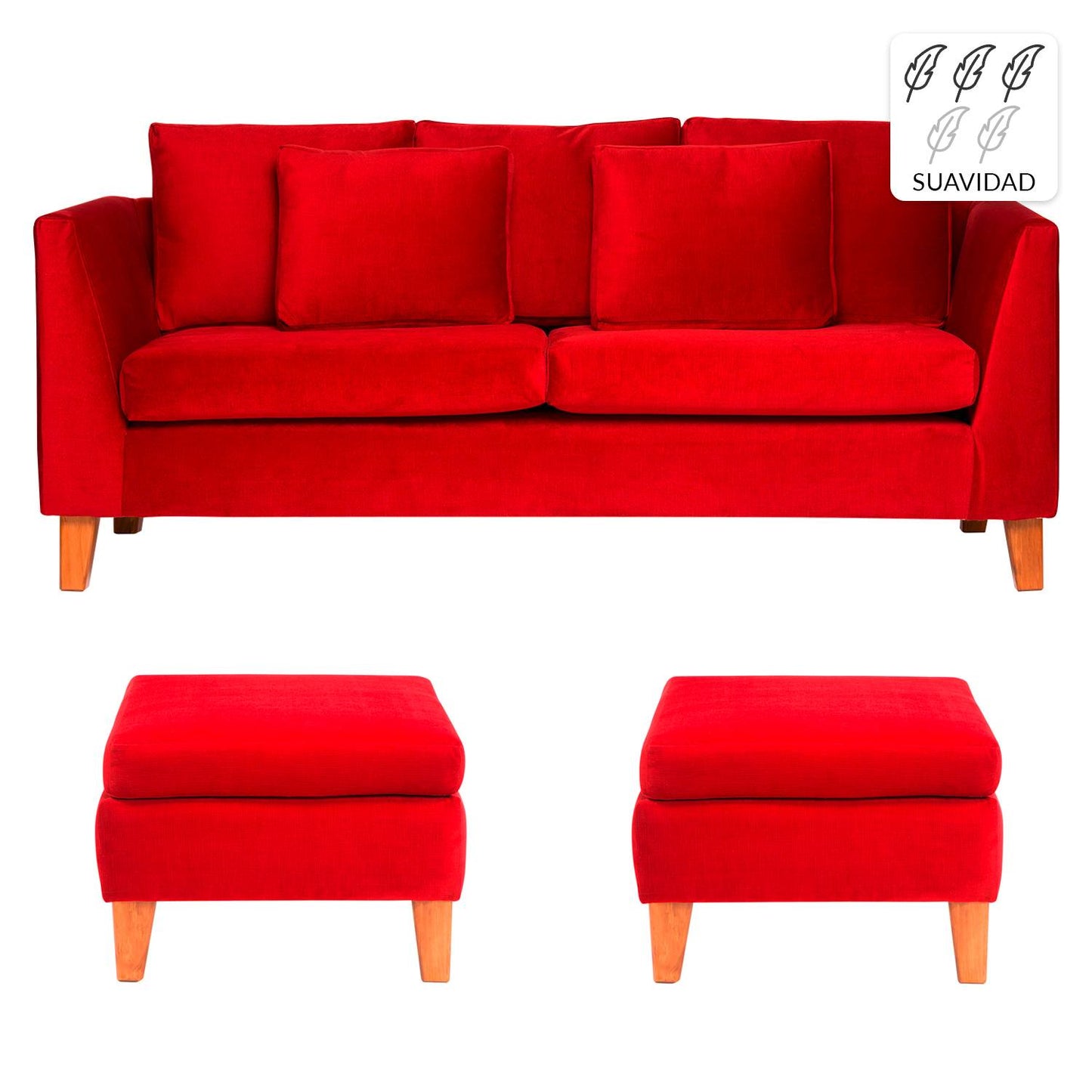 Sofá 3C + 2 Pouf Estocolmo