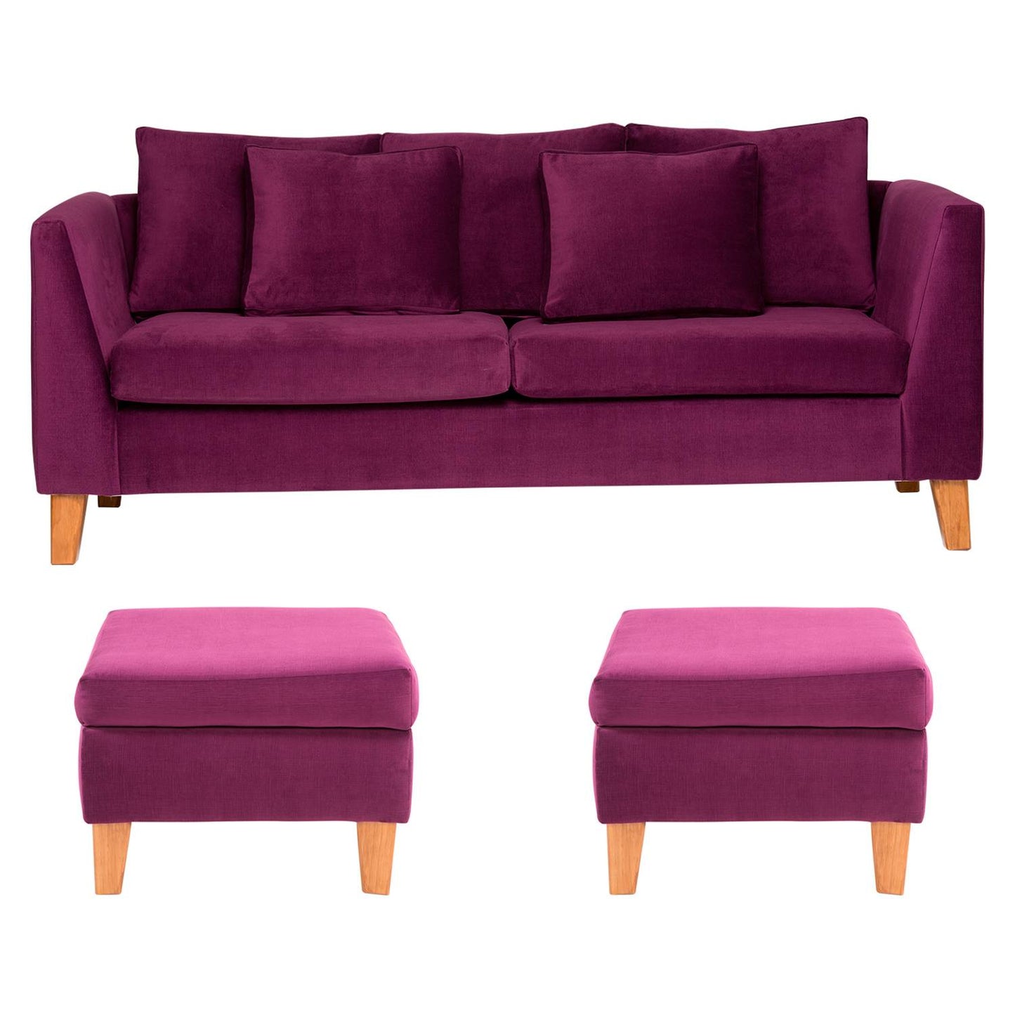 Sofá 3C + 2 Pouf Estocolmo