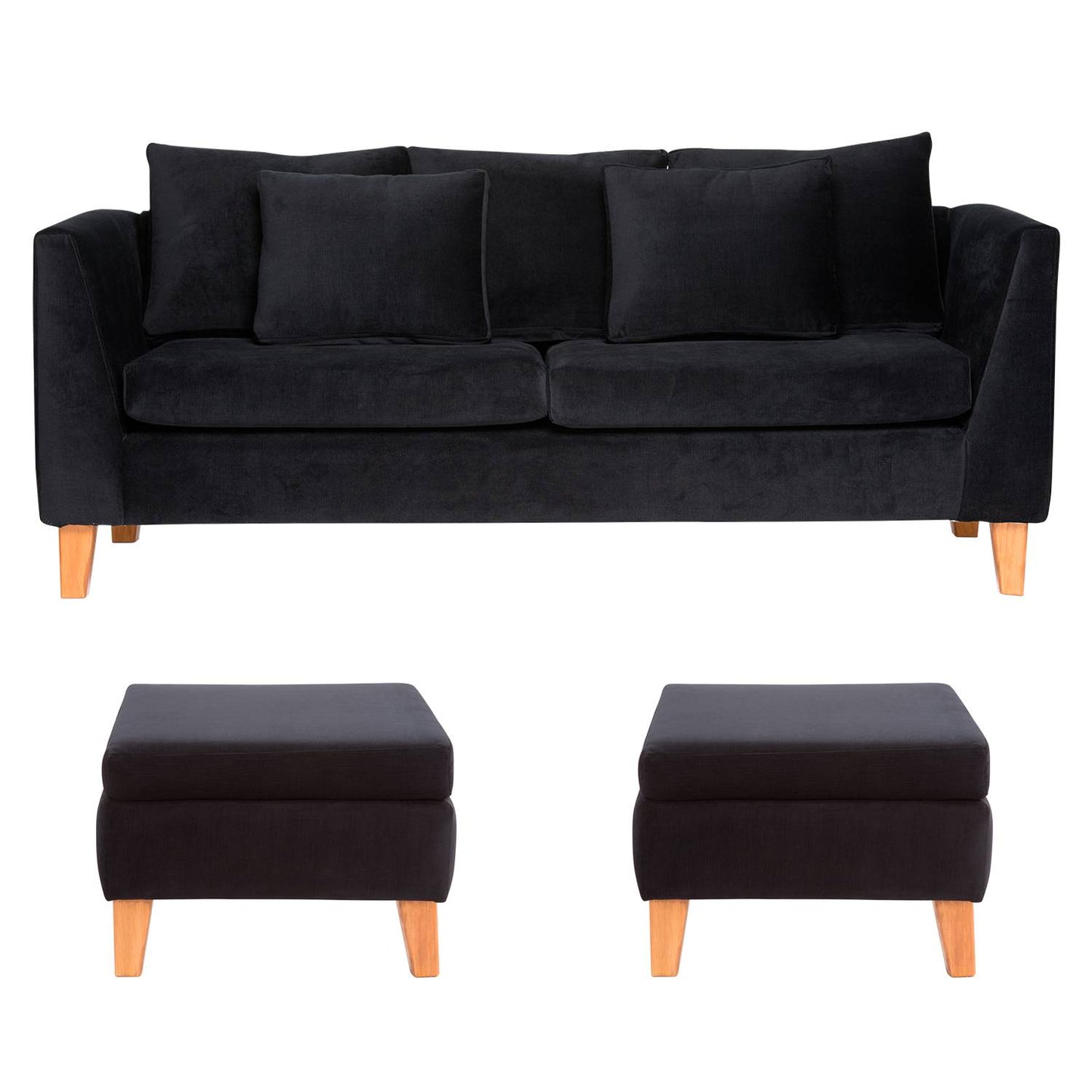 Sofá 3C + 2 Pouf Estocolmo