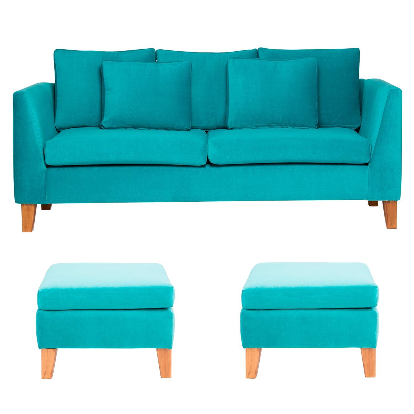 Sofá 3C + 2 Pouf Estocolmo