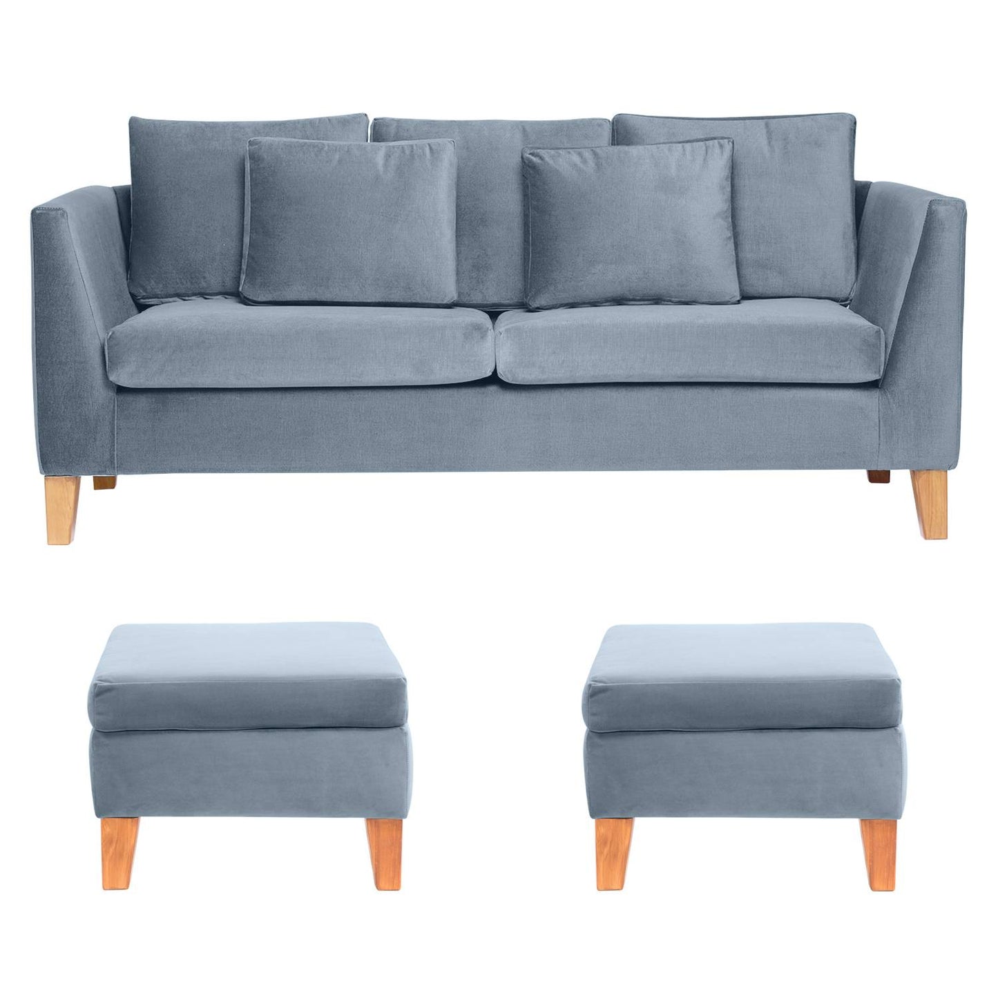 Sofá 3C + 2 Pouf Estocolmo