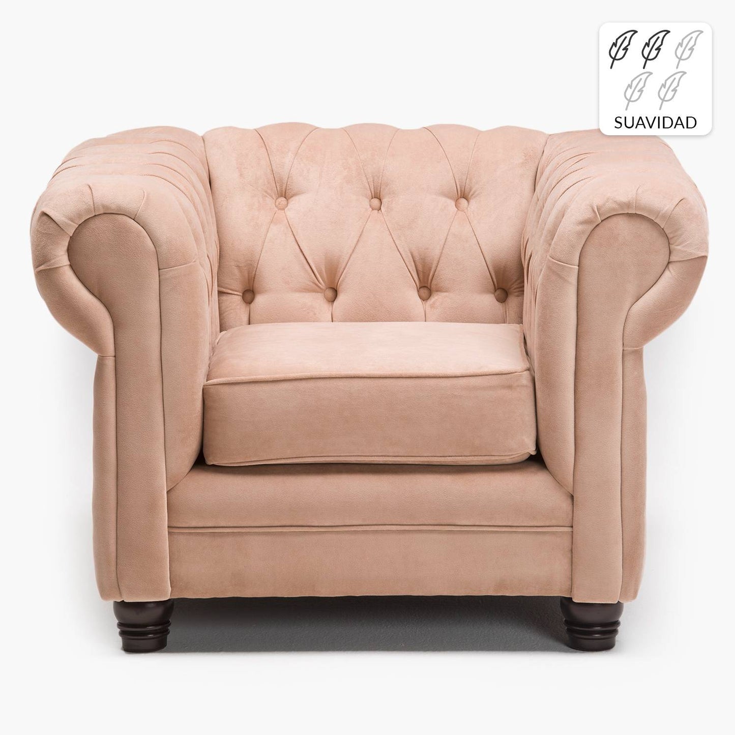 Sillón Chesterfield Felpa 1C