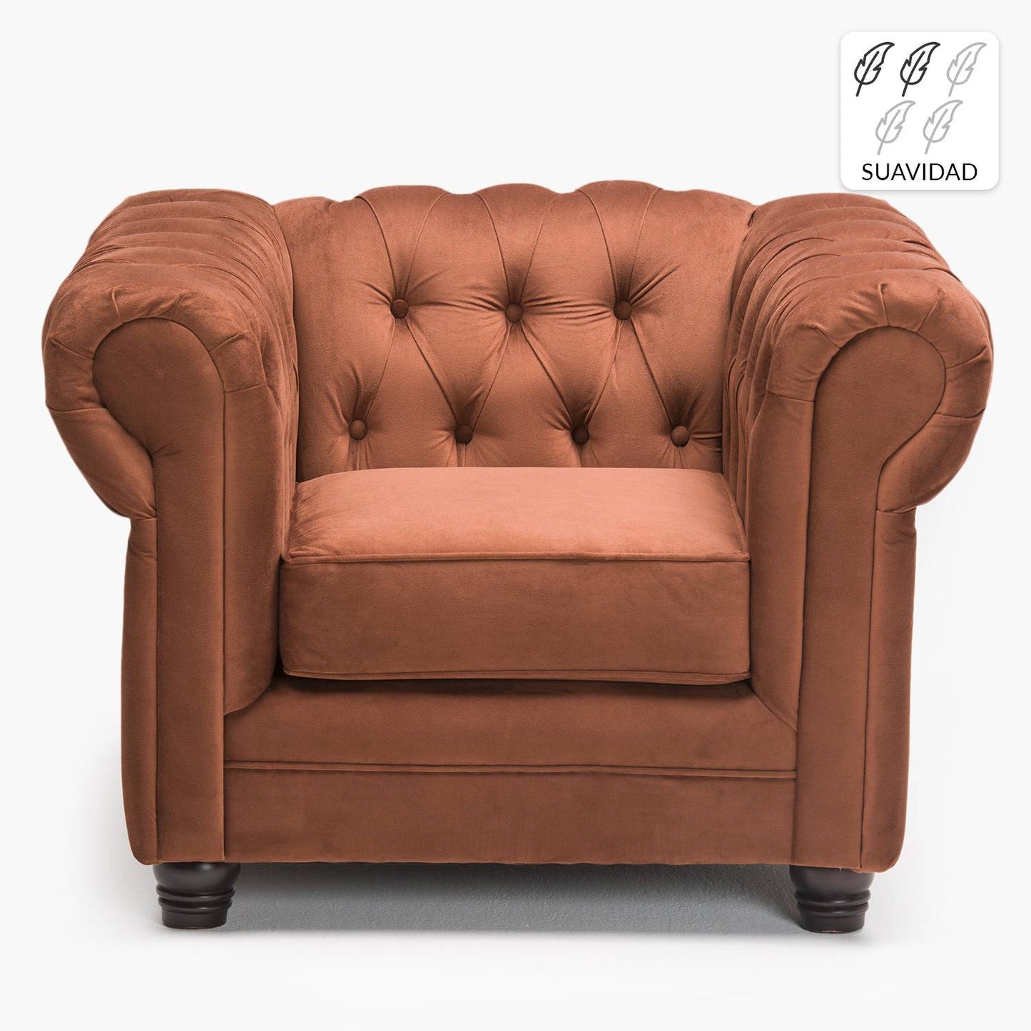 Sillón Chesterfield Felpa 1C