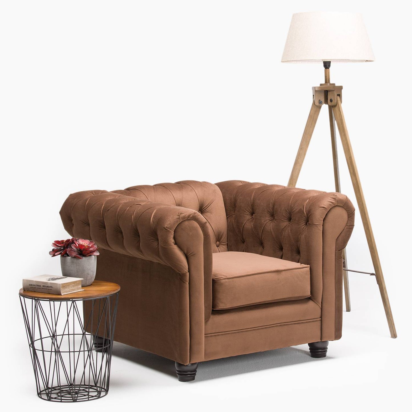 Sillón Chesterfield Felpa 1C