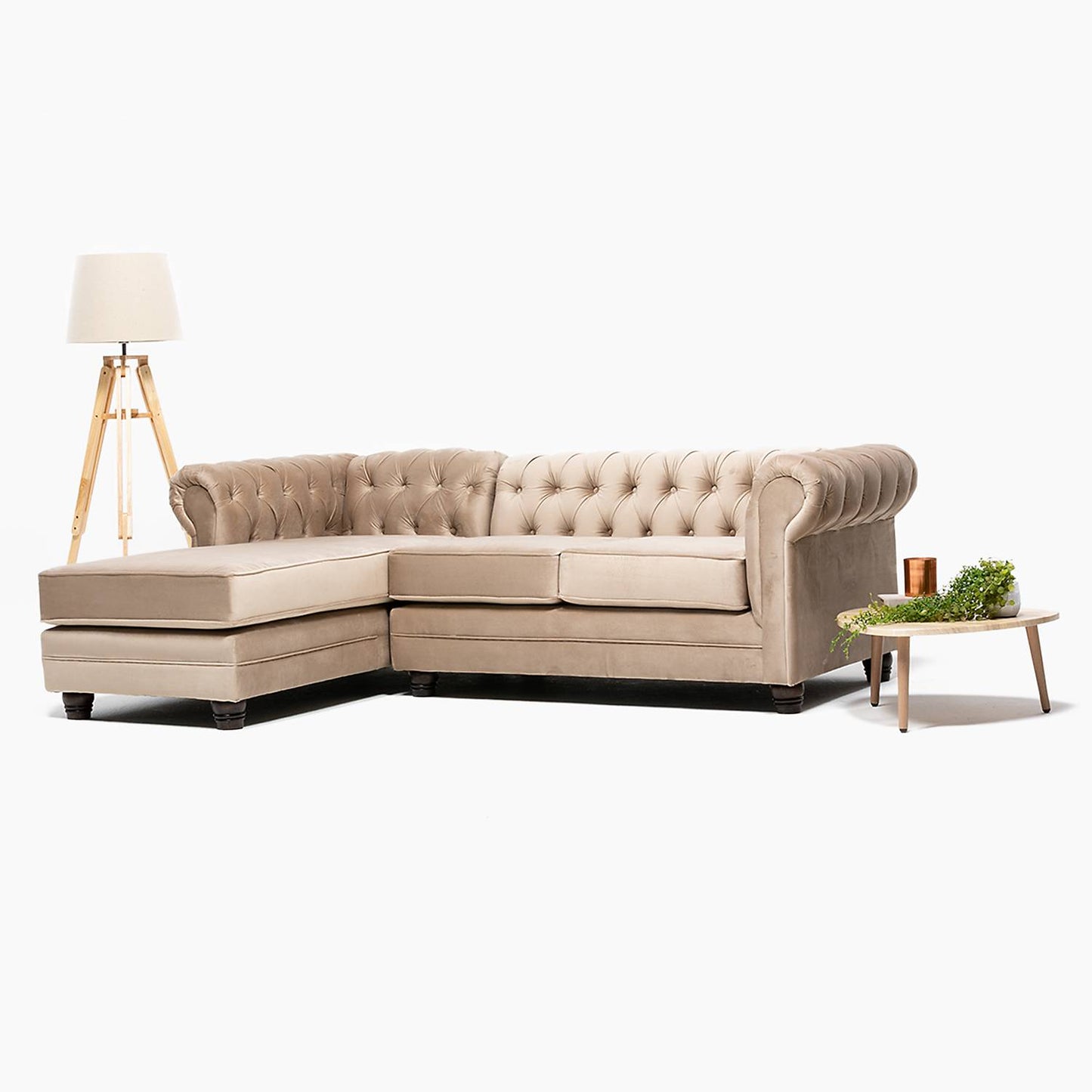 Seccional Chesterfield Izquierdo Felpa