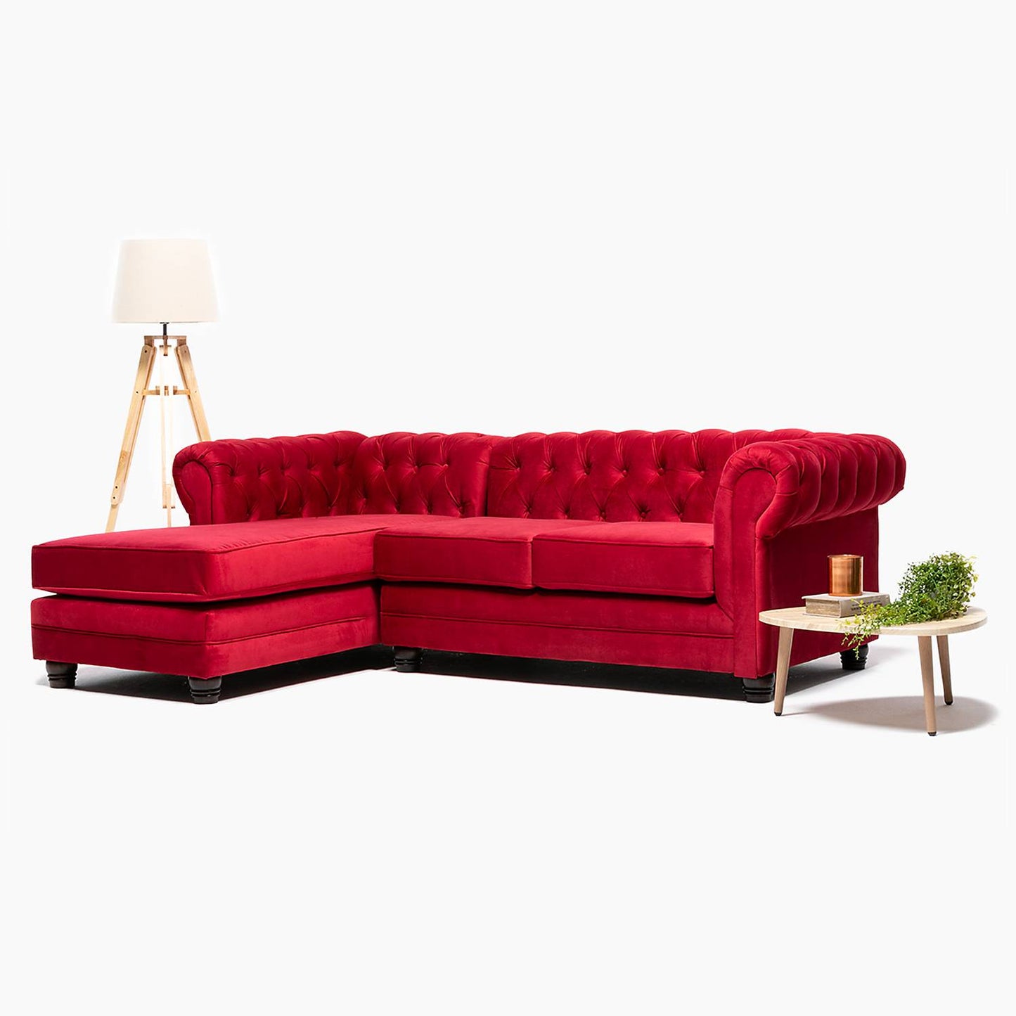 Seccional Chesterfield Izquierdo Felpa