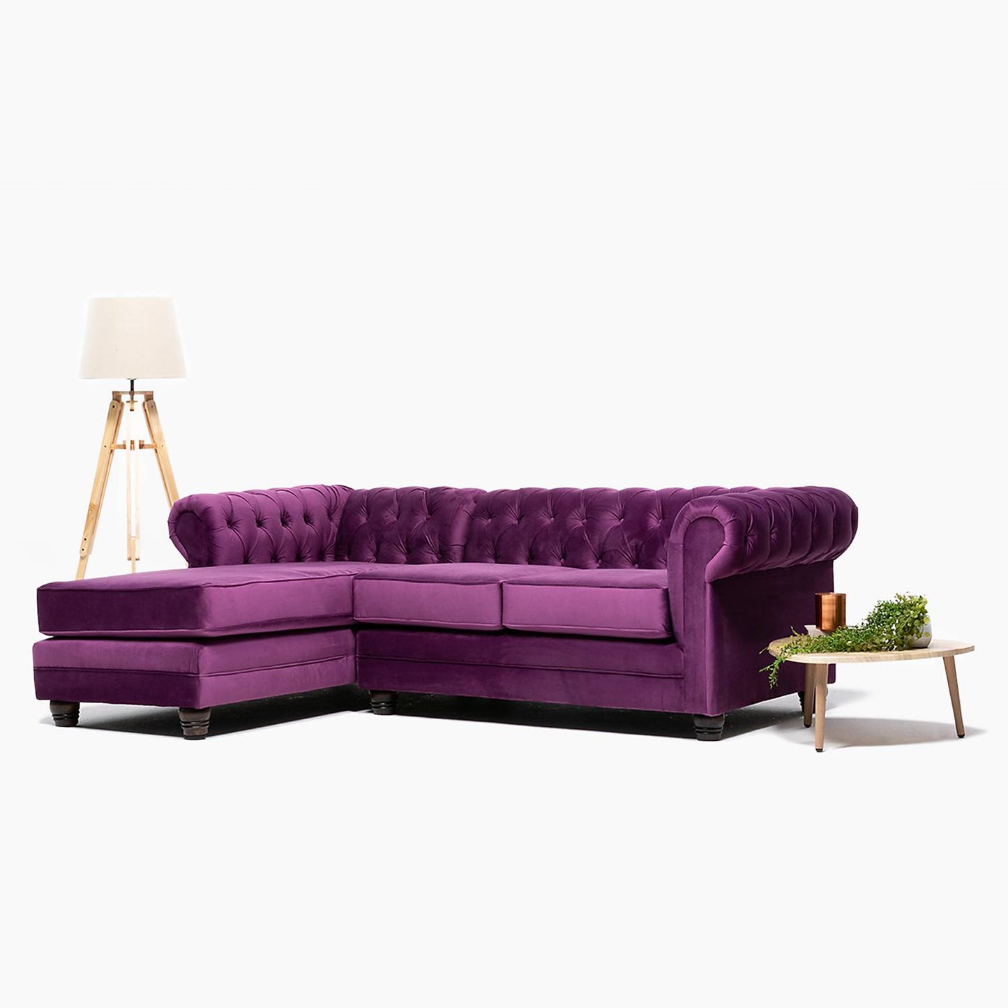 Seccional Chesterfield Izquierdo Felpa