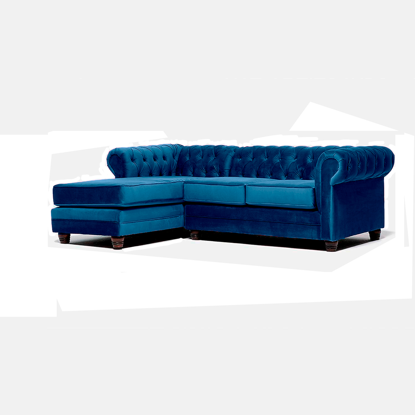 Seccional Chesterfield Izquierdo Felpa