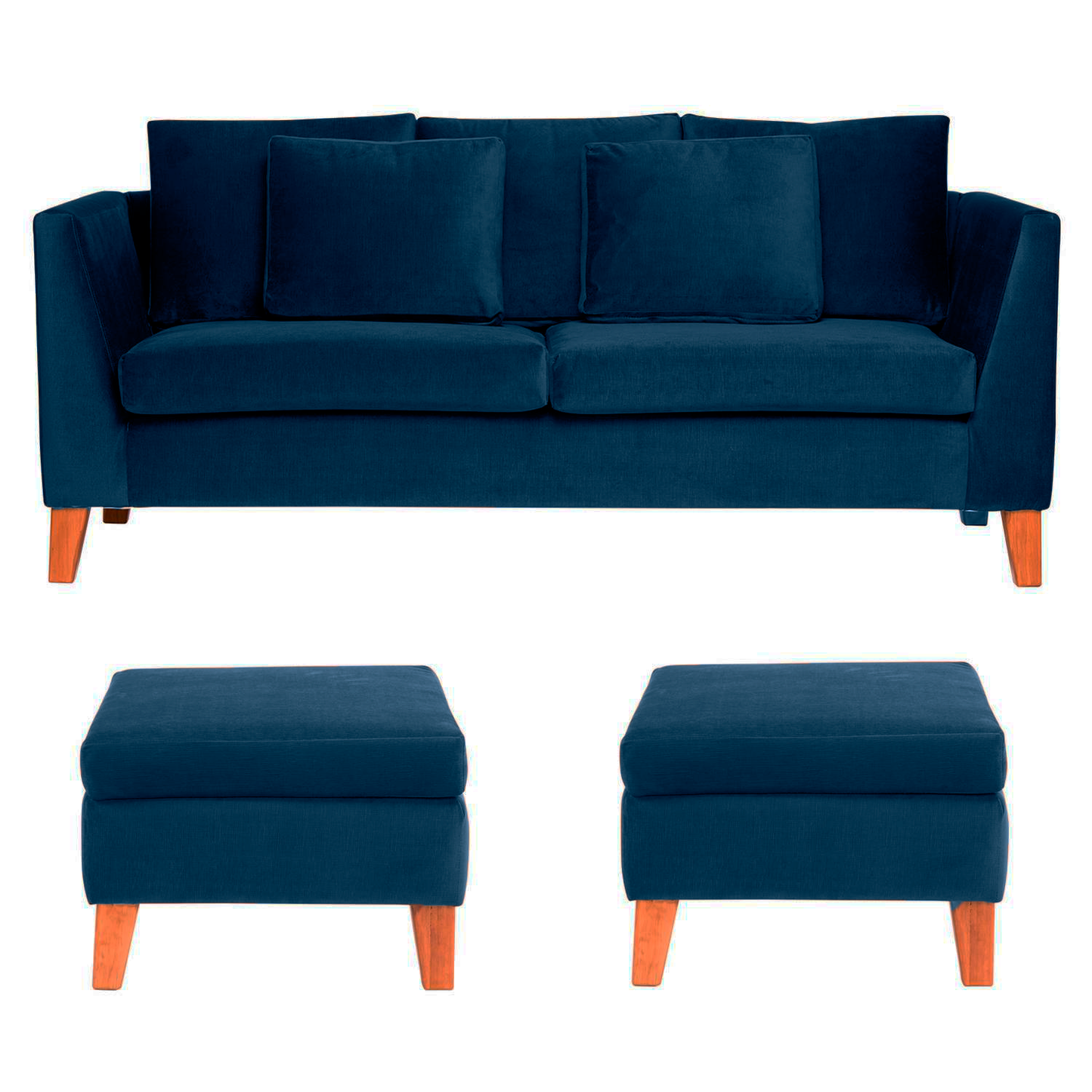 Sofá 3C + 2 Pouf Estocolmo