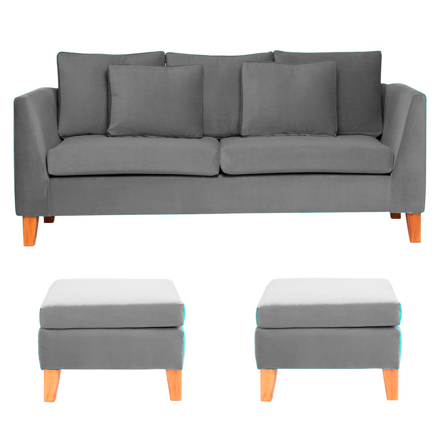 Sofá 3C + 2 Pouf Estocolmo