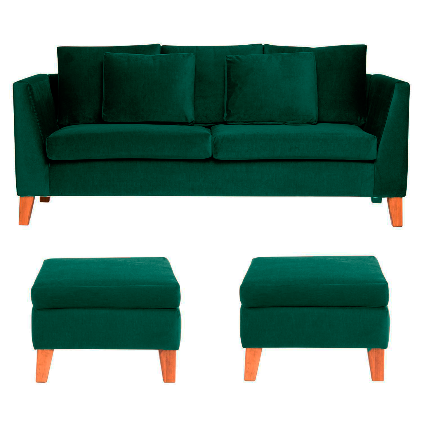 Sofá 3C + 2 Pouf Estocolmo