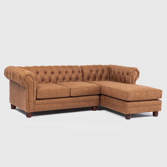 Seccional Chesterfield Cuero Bonded Derecho